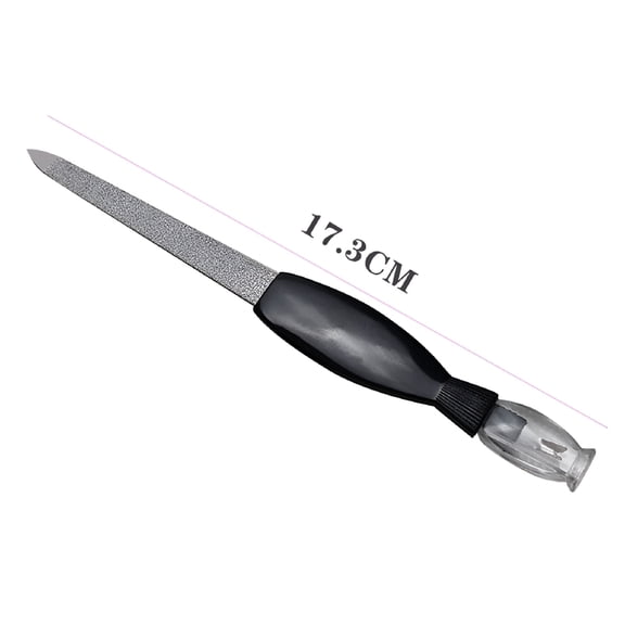 EXLEAF Nail File Cuticle Pusher Trimmer Buffering Board Emery Side Double Tool Metal Steel