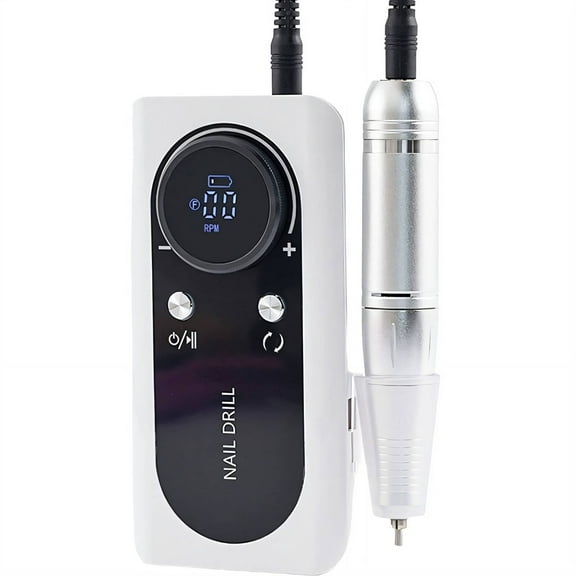 FACEGA Nail Filer Electric,45000rmp LCD Nail File,Nail Polish Remover Nail Stickers Polishing Exfoliating Dead Skin Nail Dremel,White