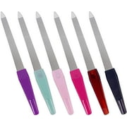 FACEGA Nail Files for Natural Nails Made of Stainless Steel, Sword Fingernail Files with Sharp Pointed Tip Non Slip Handle, Diamond Finger Nail Filers for Women Sapphire Grit Color