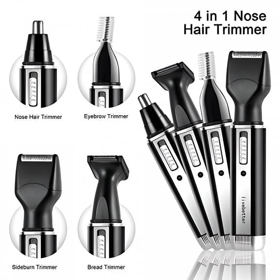 FACEGA Nose Hair Trimmer,4 in 1 Rechargeable Nose Hair Ear Beard Eyebrow Trimmer Waterproof for Men and Women