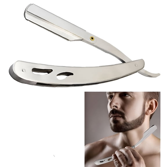 FACEGA Old-fashioned Manual Razor Shave Razor Eyebrow Trimmer Stainless Steel Razor for Men Beard Knife Close Shaving Men's Manual Shaver