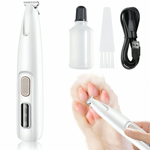 FACEGA Pet Micro Precision Trimmer with LED Light, Waterproof Electric Rechargeable Paw Shaver for Dogs and Cats