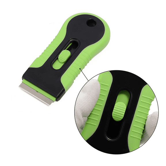FACEGA Plastic Razor Blades,Efficient Removal Blades Plastic Scraper Tool,Ergonomic Handle Design Replaceable Blades,Green