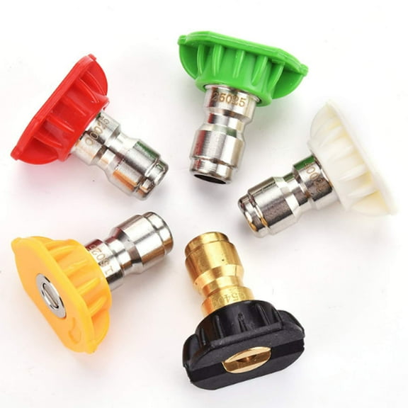 FACEGA Pressure Washer Nozzle Tips, Multi-Angle High-Pressure Spray Heads, Durable Stainless Steel, 5-Pack
