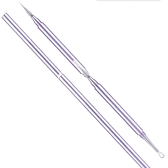EXLEAF Professional Milia Removal Tool 2-in-1,Double Ended Circle Loop Sharp Needle