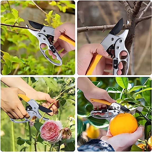 FACEGA Professional Ratchet Garden Pruning Shears Classic Manual Garden Shears Branch Cutter Easy Flower Plant Pruning Shears