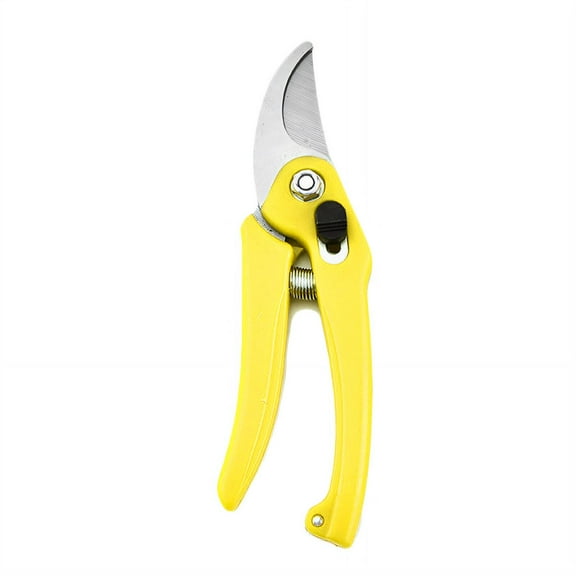 FACEGA Pruning Shears Stainless Steel Blade Non-Slip Handle Garden Shears Safety Lock Yard Tools 17.5x4.5cm,Yellow