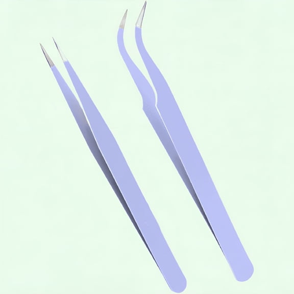 EXLEAF Purple Precision Needle Nose Tweezers for Splinter Ticks Facial