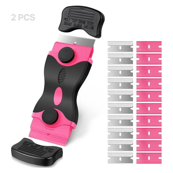 FACEGA Razor Blade Scraper,Dual-Head Scraper Plastic Razor Blades,Multi-Purpose Cleaning Effective Design Plastic Scraper,Style1