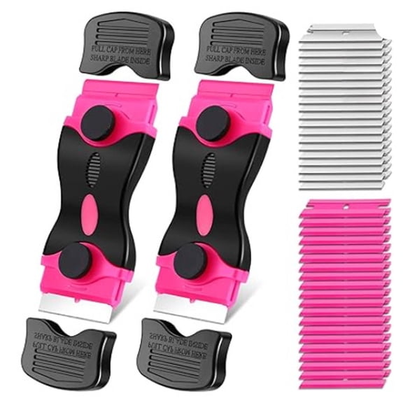 FACEGA Razor Blade Scraper,Dual Scraper Tool Razor Scraper,Non-Slip Handle Effortless Cleaning Plastic Scraper,Style8