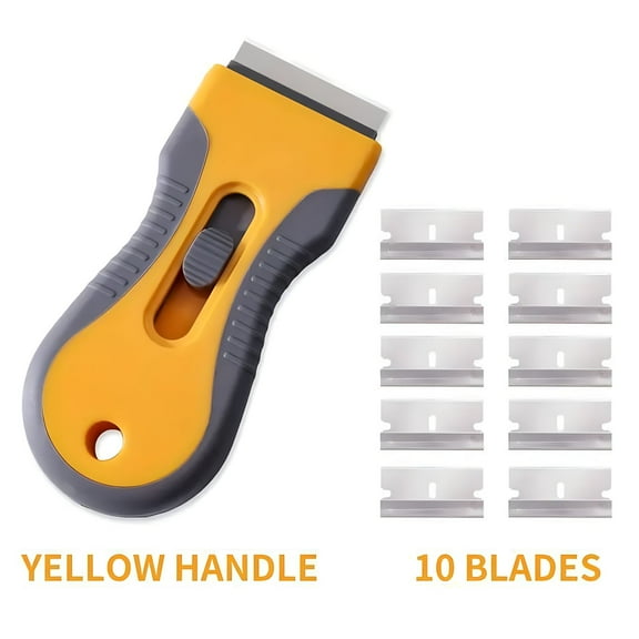 FACEGA Razor Blade Scraper Tool with 15 Extra Blades,Retractable Paint Stripping and Cleaning Tool