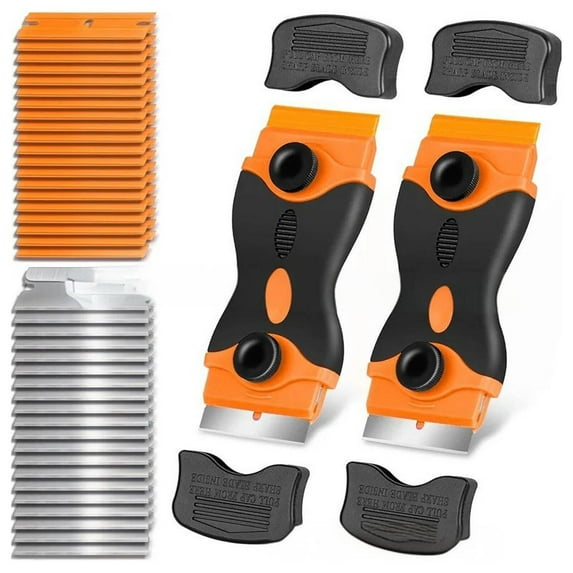 FACEGA Razor Blade Scraper,Tpr Handle Grip Plastic Razor Blades,Safe Storage Multi-Purpose Scraper Razor Scraper,Style10