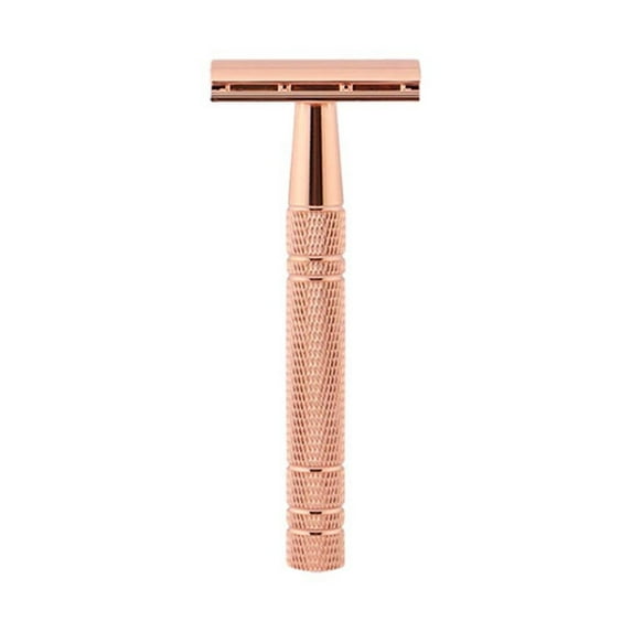 FACEGA Razors for Men,Dual-Sided Razor Supply Razors for Men,Comfortable Grip Easy Cleaning Single Blade Razor,Gold