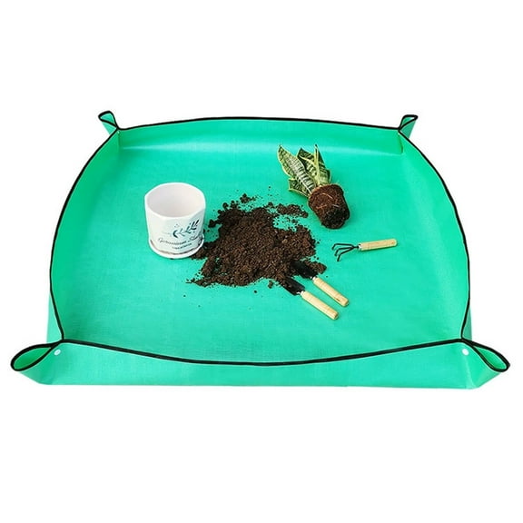 FACEGA Repotting Mat,50cm*50cm Waterproof Design Plant Tray,Easy Cleaning Convenient Storage Indoor Gardening,Green