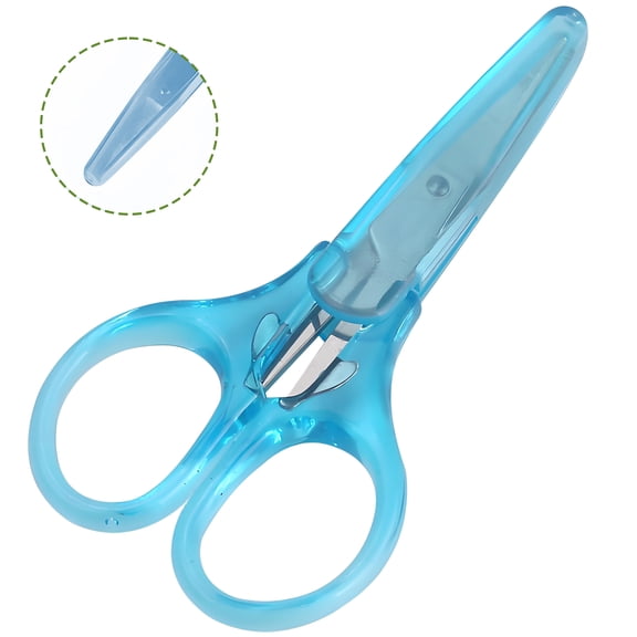 FACEGA Scissors All Purpose,Pointed 3.5" Cute Scissors,With Protective Cover Fabric Scissors for Cutting Clothes,Blue
