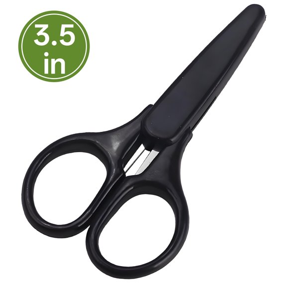 FACEGA Scissors All Purpose,Pointed 3.5" Fabric Scissors,Straight Handle Craft Scissors,Black