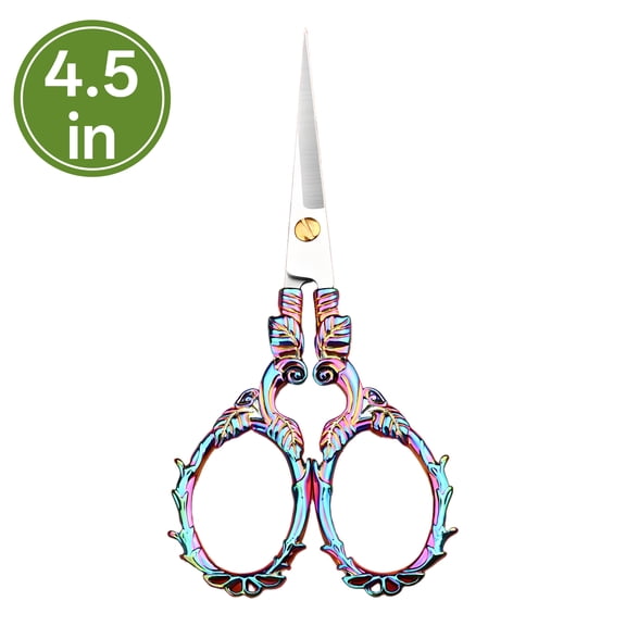 FACEGA Scissors All Purpose,Relief Pattern 4.5" Small Scissors,Pointed Teacher Scissors,Multcolor1