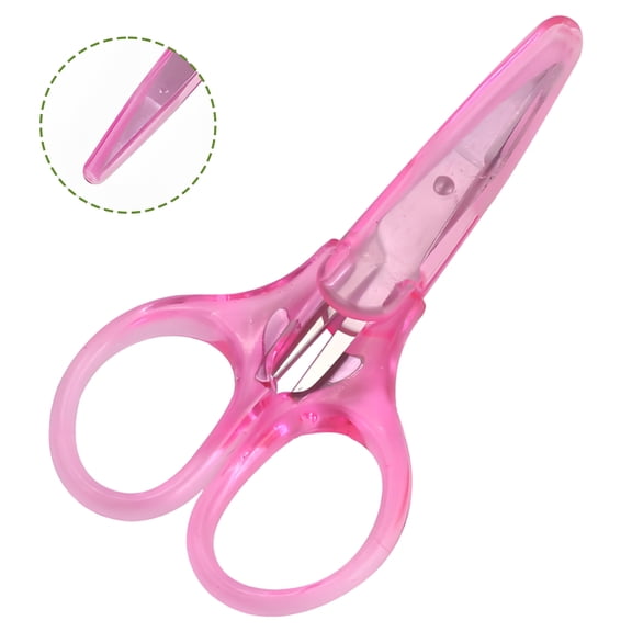 FACEGA Scissors All Purpose,Straight Handle 3.5" Adult Scissors,With Protective Cover Mini Scissors,Pink