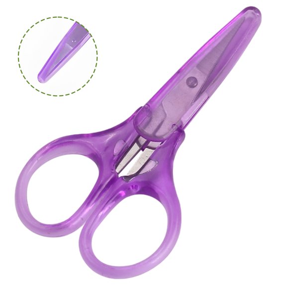 FACEGA Scissors All Purpose,Straight Handle 3.5" Embroidery Scissors,Pointed School Scissors,Purple