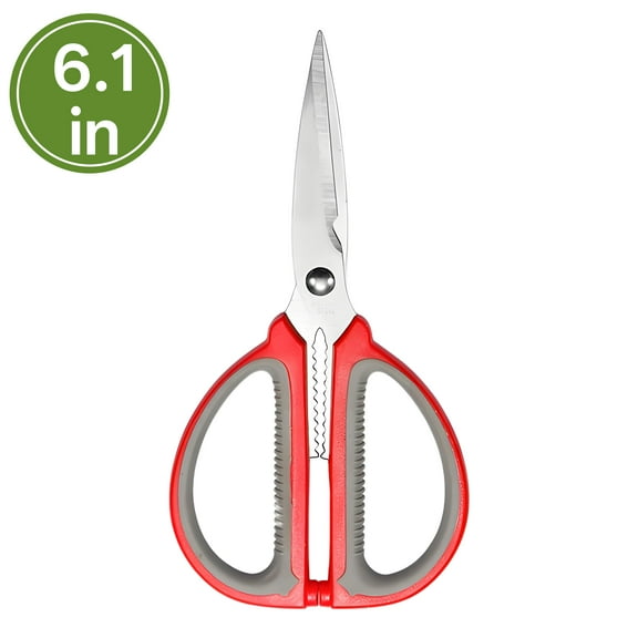 FACEGA Scissors All Purpose,Straight Handle 6.1" Craft Scissors,Pp Handle Office Scissors,Red