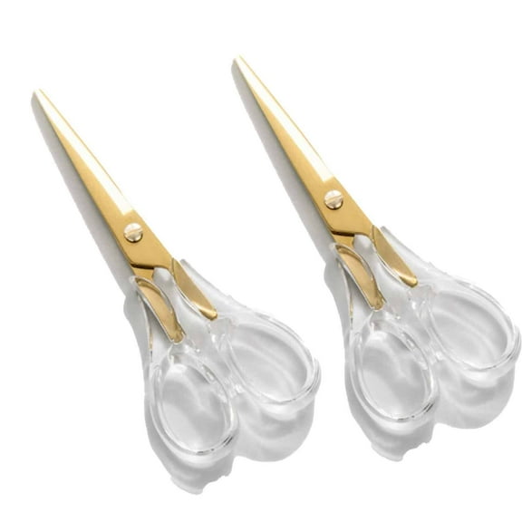 FACEGA Scissors for Office,Diy Crafting Tool Gold Acrylic Scissors,Decorative Scissors Safety Scissors,Edge Crafting Craft Scissors,