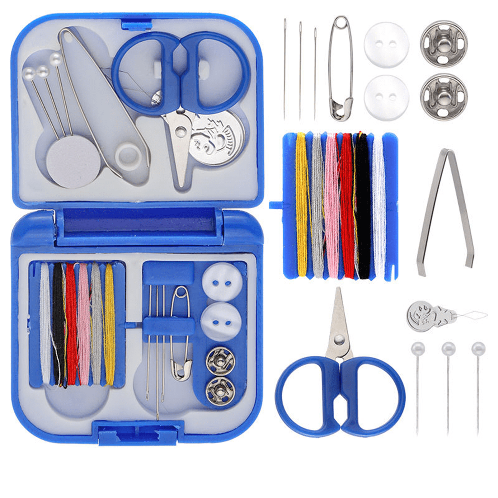 FACEGA Sewing Kit Mini Sewing Kit Portable Home Travel Professional Sewing Box Blue