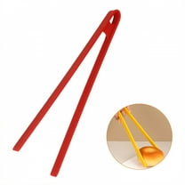 FACEGA Silicone Tongs,Ribbed Gripping Edge Tongs,Won'T Damage Surfaces 11" Tongs with Silicone Tip,For Baking, Picking Up Food, Picking Up Bread,Red
