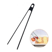 FACEGA Silicone Tongs,Striped Tong Tip Tongs with Silicone Tip,Safe for Cookware 11" Tongs,For Baking, Picking Up Food, Picking Up Bread,Black
