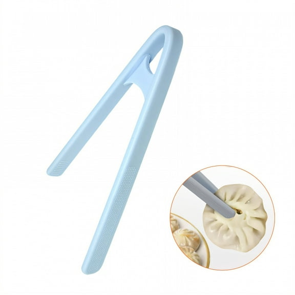 FACEGA Silicone Tongs,Won'T Damage Surfaces Tongs,Striped Tong Tip 5.51" Tongs with Silicone Tip,For Baking, Picking Up Food, Picking Up Bread,Blue