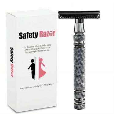 FACEGA Single Blade Razors for Men,Firm Blade Hold Safety Razor,Anti-Slip Handle Single Blade Razor,Black