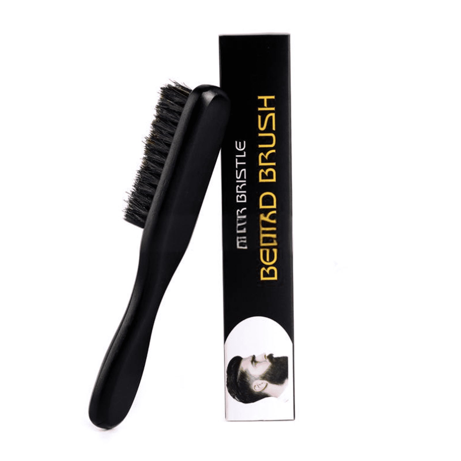 FACEGA Slick Back Hair Brush Natural Boar Bristles Baby Hair Brush Versatile Hair & Beard Care Slick Back Brush Black