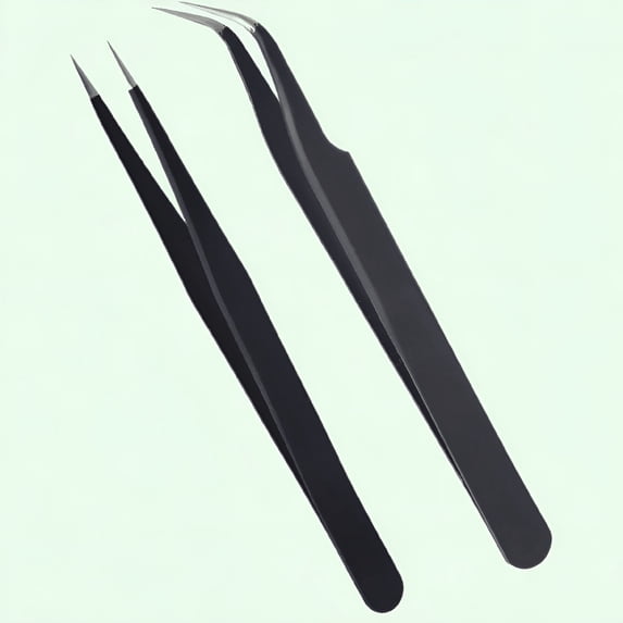 EXLEAF Straight and Curved Point Tweezers for Eyelash Extension