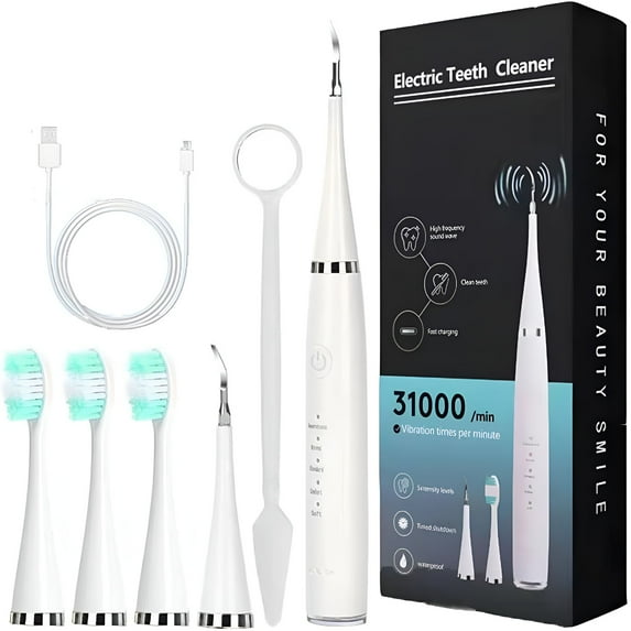 FACEGA Teeth Hygienicer,Portable Toothbrush,Tartar Remover for Hygienicing Teeth (Black-A)