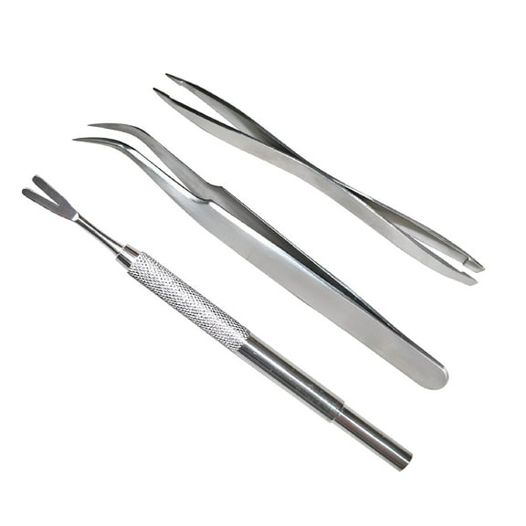 FACEGA Tick Remover,Stainless Steel Tick Removal Tool for Dogs/Humans/Cats/Horses,Professional Foam Inserts Tick Remover Set- Includes Tick Tweezers,Tick Fork