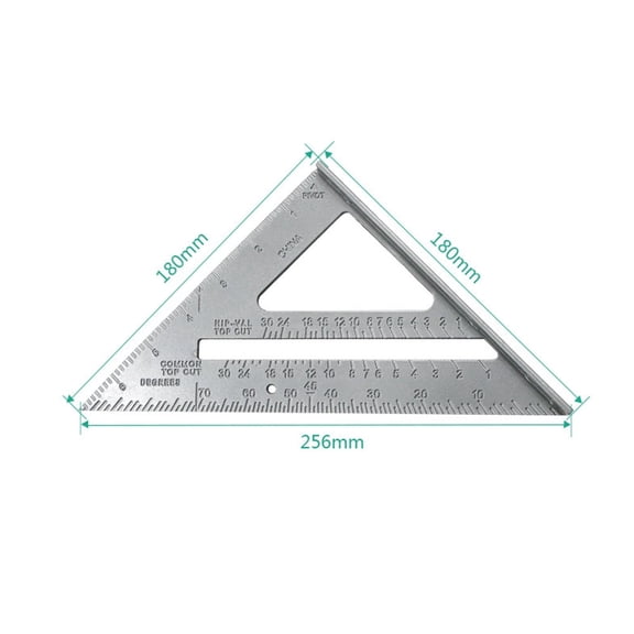 FACEGA Triangle Rule 90 Degree Thickening Angle Rule Aluminum Alloy Carpenter Measurement Square Ruler