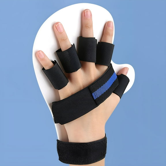FACEGA Trigger Finger Splint Multi Finger Brace for Middle Index Pinky & Ring Fingers Five Finger Separator Hand Brace with Finger Support Straightening Broken Finger Protector