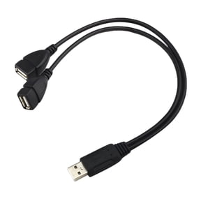 FACEGA USB 2.0 A 1 Male to 2 Dual Female Data Hub USB Charging Power Y Splitter Cable Extension Cord