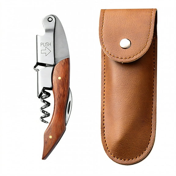 FACEGA Wine Opener Wooden Handle Corkscrew Wine Opener Simple Operation Wine Key Style1