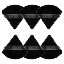 Huauoo 6 Pcs Triangle Velour Face Powder Puff Set with Case, Wet and Dry Use Beauty Makeup Tool