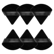 Huauoo 6 Pcs Triangle Velour Face Powder Puff Set with Case, Wet and Dry Use Beauty Makeup Tool