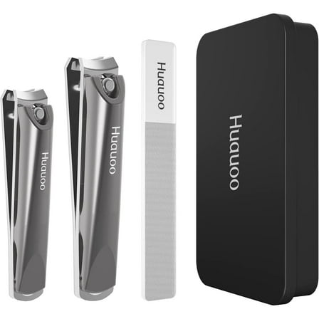 Sharp Stainless Steel 3-Piece Nail Clipper Set with Fingernails & Toenails Clippers & Nail File