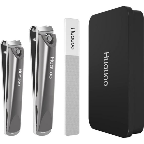 Sharp Stainless Steel 3-Piece Nail Clipper Set with Fingernails & Toenails Clippers & Nail File