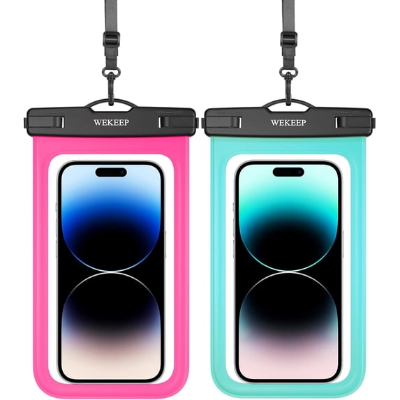 WEKEEP 2 Pack Universal Waterproof Phone Pouch, Muticolor