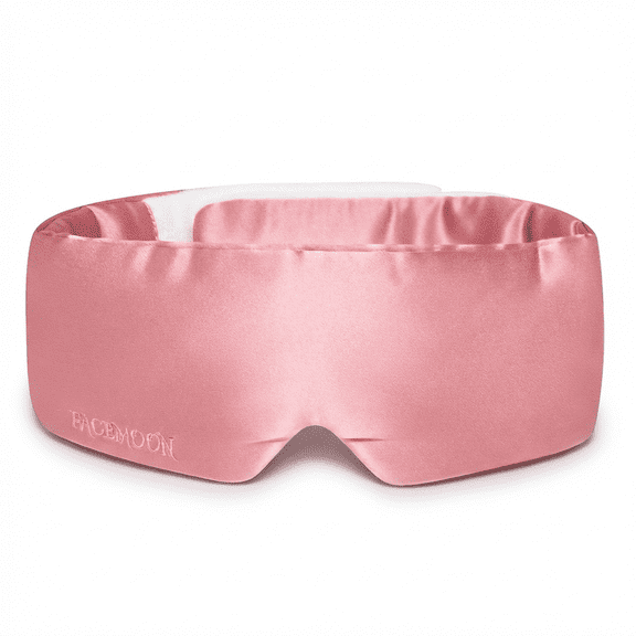 FACEMOON 100% Mulberry Silk Sleep Eye Mask for Women & Men, Light Blocking, Nose Seal Design, Adjustable Strap, Soft & Breathable for Restful Night Sleep