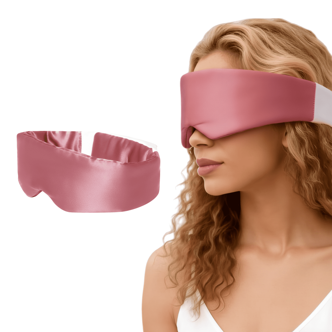FACEMOON 100% Mulberry Silk Mask for Side Sleepers, Padded, Face-Hugging, Adjustable