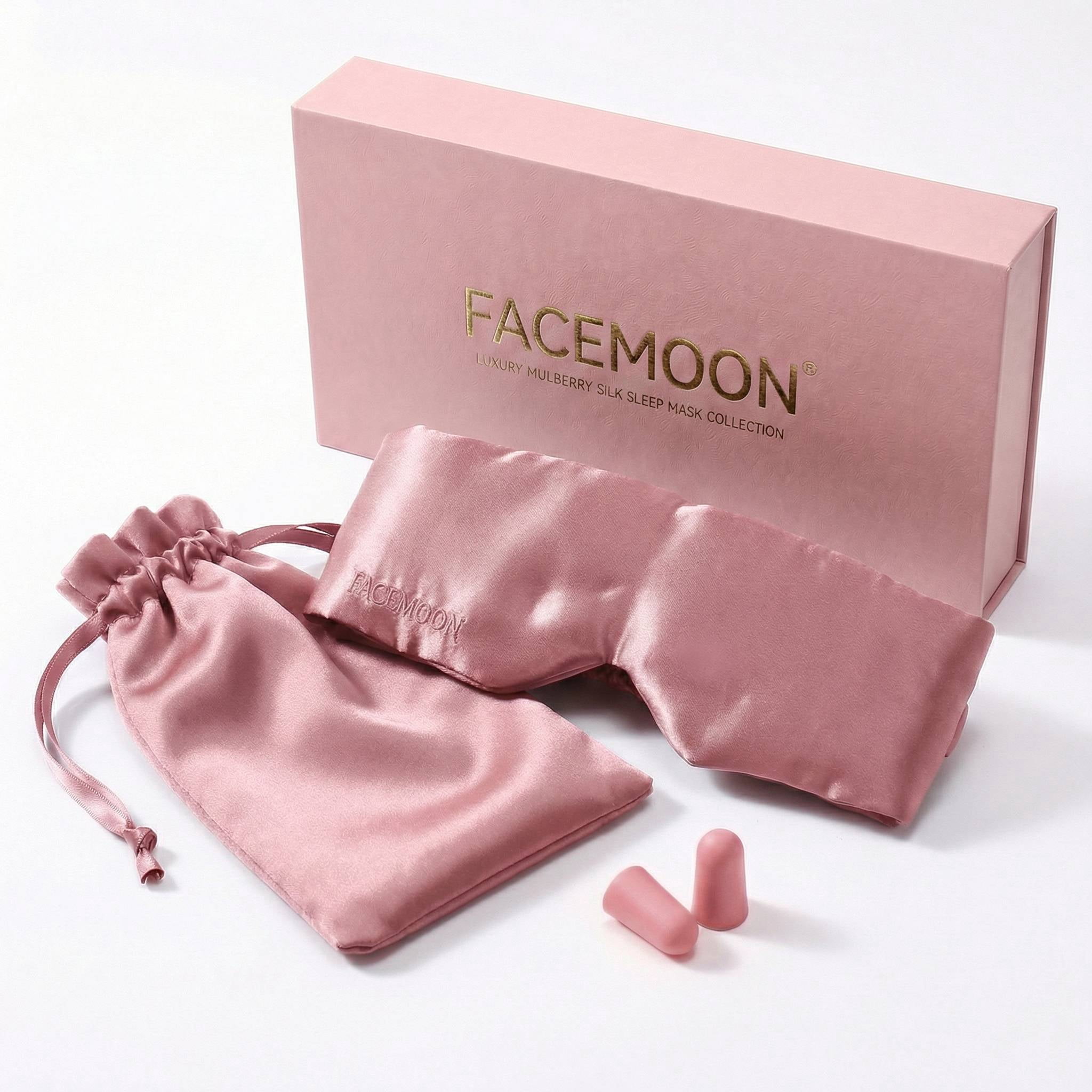 FACEMOON 100% Mulberry Silk Sleep Mask, Comfortable, Pressure-Free, Blackout