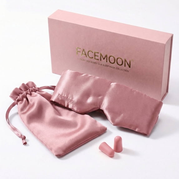 FACEMOON 100% Mulberry Silk Sleep Mask, Comfortable, Pressure-Free, Blackout