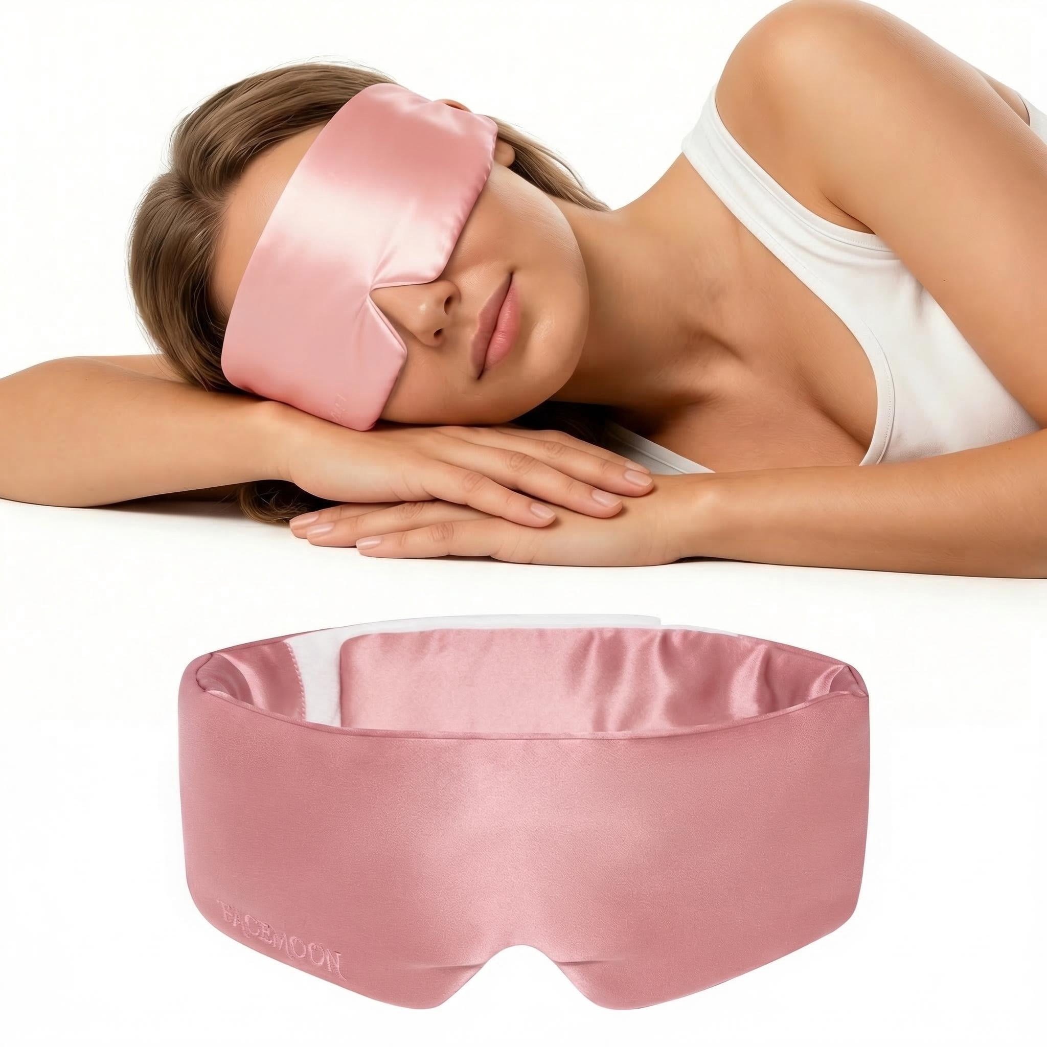 FACEMOON 100% Natural Silk Eye Mask, Pressure-Free Cooling, Blackout, Adjustable