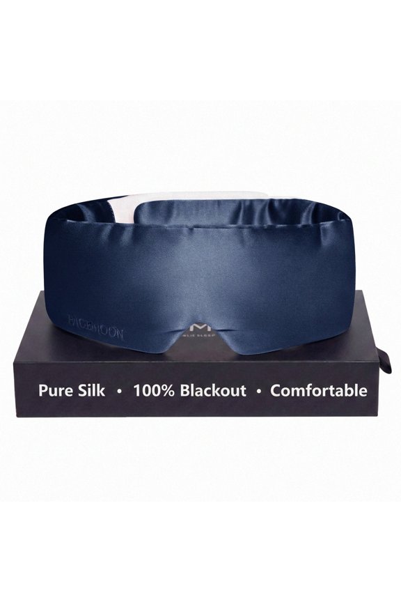 100% Silk Eye Mask for Side Sleeper, Blackout Sleep Mask for Women Men
