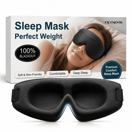 Sleep Mask for Women Men, 100% Blackout 3D Eye Mask for Sleeping, Side Sleeper Sleeping Mask, Zero Pressure Memory Foam, Eyelash Friendly Breathable Eye Cover, Airplane Travel Essentials, Black
